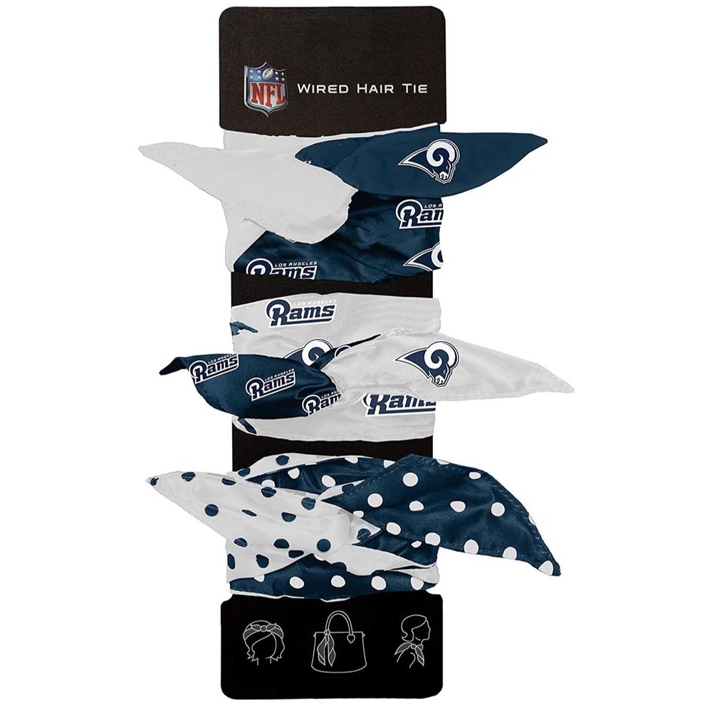 Women's NFL Los Angeles Rams Wired Hair Tie Set, Team Color, Set of 3
